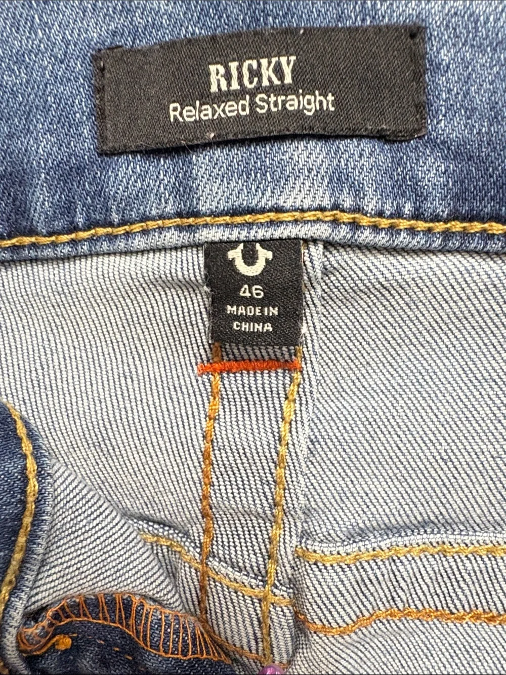 True Religion Medium Blue Skinny Jeans with Faded Whiskering